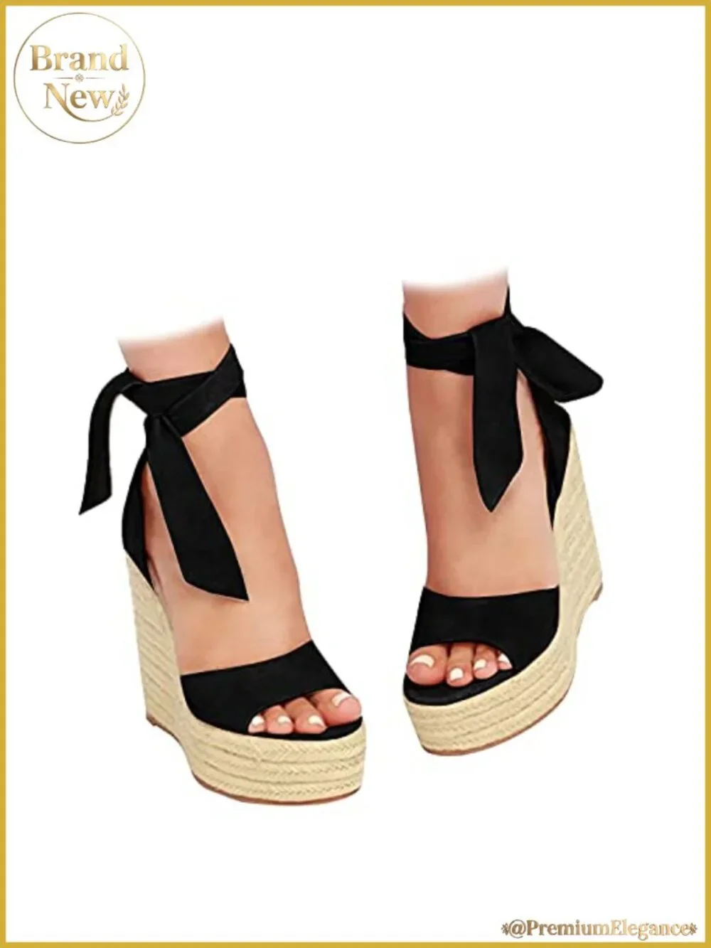 Womens Espadrilles Wedges Sandals Open Toe Lace Up Platform Ankle Strap